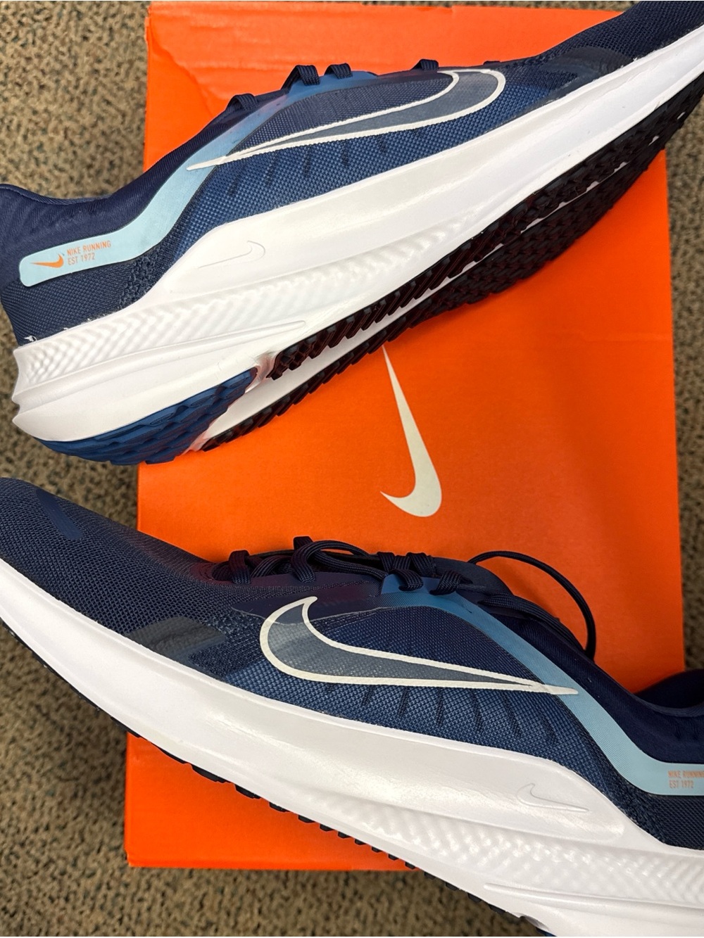 Nike Quest 5 Midnight Navy Dark Marina Athletic Shoes